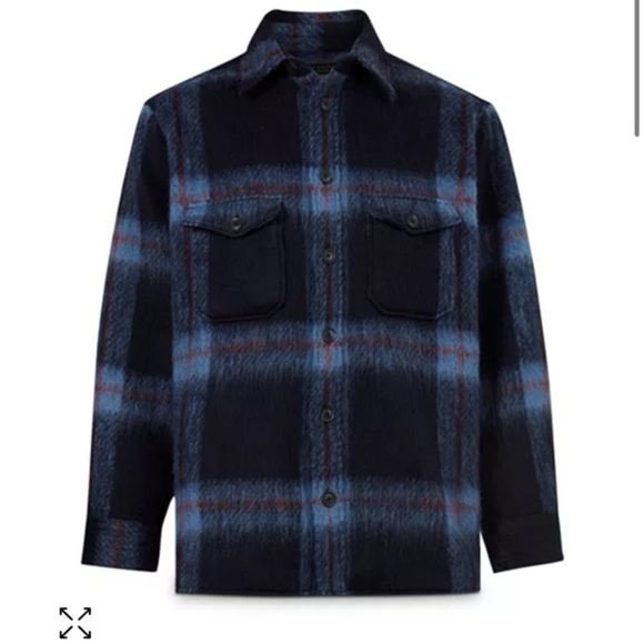 All Saints blue plaid Gallaway shirt - Picture 2 of 8